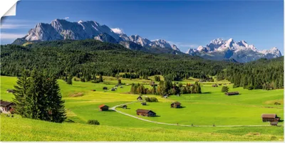 Produktbild von ARTland Poster Bayerisches Alpenpanorama Zugspitzblick Größe: 40x20 cm
