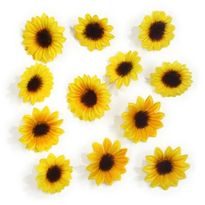 Produktbild von 12 Deko-Accessoires gelb "Sunflowers" sortiert