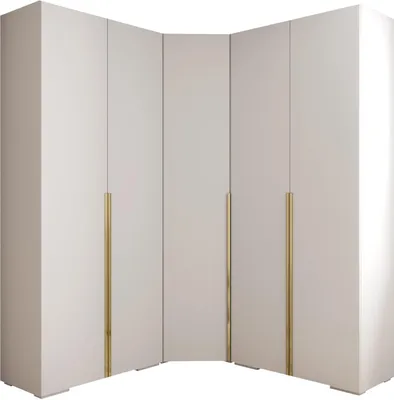 Produktbild von MEBLE KRYSPOL Inova 1 Möbelset Garderobe, 236,7x281,7x47cm - Weiß, Gold