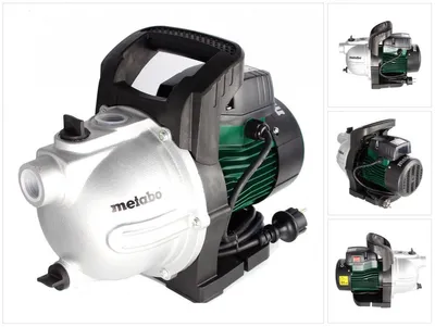 Zdjęcie produktu dla Metabo P 4000 G, Pompa odśrodkowa, 1100 W, Prąd przemienny, 4,6 bar, 4000 l/h, Zielony
