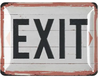 Produktbild von LANOLU Blechschild EXIT Schild, vintage Kino Schild, Partykeller Deko, Kneipen Bar Dekoration, retro Metallschild, Ausgang Sign 15x20cm