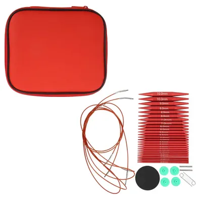 Produktbild von Rundstricknadeln Set 3,0-10,0 mm – Austauschbare Stricknadeln aus Aluminium mit Aufbewahrungstasche