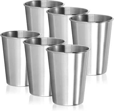 Productafbeelding van RVS bekers 250 ml, 6 stuks, onbreekbaar, voor buitenactiviteiten