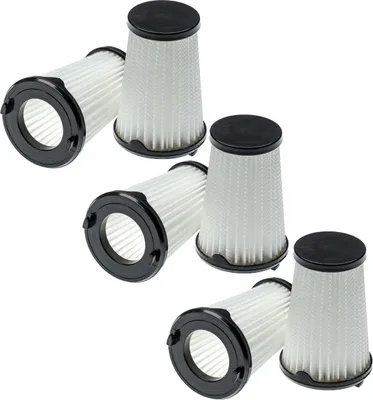 Produktbild von vhbw 6x Faltenfilter kompatibel mit AEG QX8-1-45CR, QX8-1-45MB, QX8-1-45IB, QX8-1-45SM Staubsauger - Patronenfilter Schwarz Weiß Abwaschbar