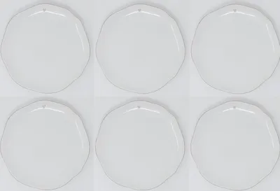 Produktbild von 6x Frühstücksteller KLEINES HERZ weiß grau D. 23cm Keramik Bastion Collections