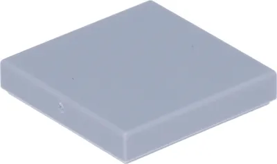 A single, light gray LEGO tile is shown from a diagonal angle against a white background.