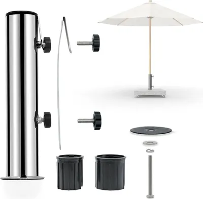 Produktbild von osoltus Edelstahl Universal Standrohr zu Granit Schirmständer 30/40kg mit Schutz