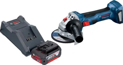 Image de Bosch GWS 18V-7 Professional Meuleuse angulaire sans fil 18 V 115 mm Brushless + 1x batterie 4,0 Ah + chargeur