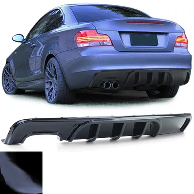 Image de Diffuseur arrière noir brillant pour BMW Série 1 E82 E88 (2007-2013) avec pack M