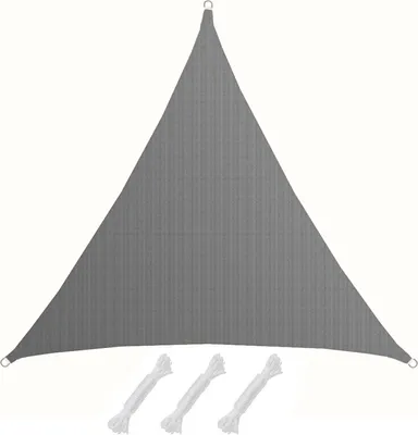 Produktbild von UV Sonnensegel 6x6x6 m HDPE Dreieck Sonnenschutz Überdachung Balkon Garten Grau