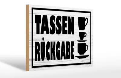 Produktbild von Holzschild Hinweis 30x20cm Tassen Rückgabe