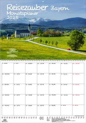 Produktbild von Reisezauber Bayern Planer DIN A2 Kalender für 2025 München Nürnberg Bayern Deutschland- Seelenzauber