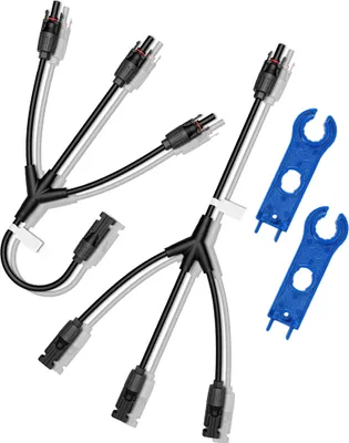 Produktbild von MMOBIEL 2x Solarpanel-Steckverbinder 1-auf-3, Abzweig-Adapterkabel
