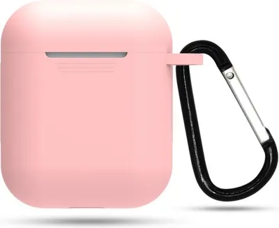 Zdjęcie produktu dla Etui silikonowe | przeznaczone do AirPods | karabińczyk | jasnoróżowe