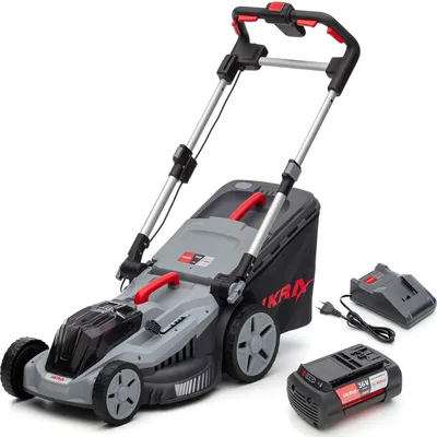 Productafbeelding van IKRA Accu-grasmaaier IB-LM 43 | 36V Bosch-systeem | 43 cm maaibreedte | 5 snijhoogtes (30–75 mm) | Mulchkit | 52 liter opvangbak | inclusief accu (4,0 Ah) en oplader