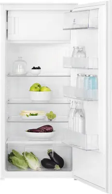 AEG Electrolux Einbaukühlschrank / 1225 mm / 4-Sterne-Gefrierfach / 188 L / Schlepptür / E LFB3AE12S Frontansicht geöffnet