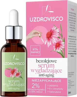 Obrázok produktu pre VYHLADZUJÚCE SÉRUM NA TVÁR PROTI STARNUTIU 30 ml - UZDROVISCO (BEZ OLEJOV)