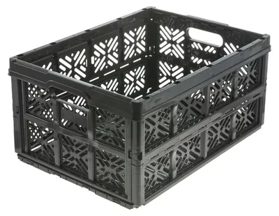 Obrázek produktu pro Skládací úložná krabice, sada, rozměry 48 x 35 x 23 cm, černá barva