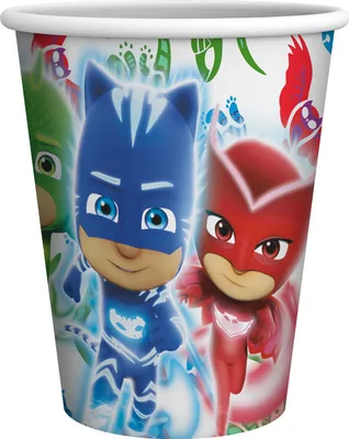 Produktbild von Becher PJMASKS 250 ml 8er-Pack Pappbecher Pyjamahelden für Kindergeburtstag