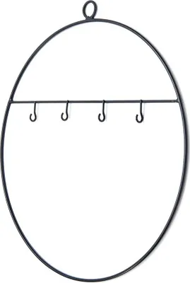 Produktbild von Metallring in Schwarz zum Aufhängen, mit Haken, Größe wählbar, mit Durchmessern von 30 - 50cm | Dekoring, Größe:Ø 50 cm