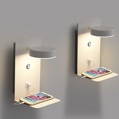 Productafbeelding van Dimbare wandlamp met USB-oplaadpunt en 350° verstelbare arm