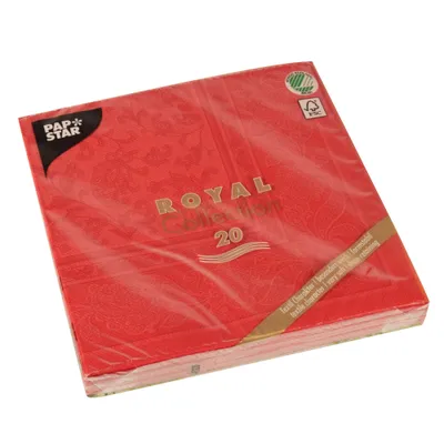 Produktbild von Papstar Servietten RC Ornaments rot 40 x 40cm 20 Stück 1er Pack
