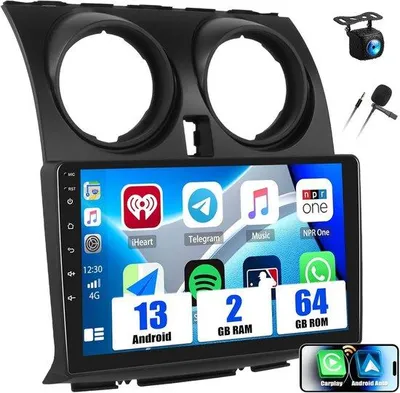 Zdjęcie produktu dla Radio samochodowe 9 cali - Android 13 - Bezprzewodowe połączenie CarPlay - Funkcje GPS i Bluetooth