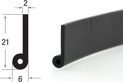 Produktbild von NP2 Notenprofil EPDM Kederprofil Gummi Profil Keder Dichtprofil Dichtungsprofil Gummi