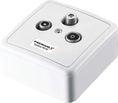Produktbild von PremiumX PX3-DC 3-fach Sat Durchgangsdose DC-Durchgang Antennendose SAT