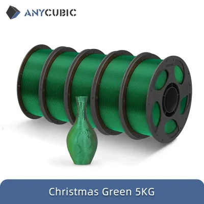 Produktbild von Silk PLA Filament - 3D-Drucker Filament - 1,75 mm - FDM/FFF kompatibel - 5 kg - Weihnachtsgrün