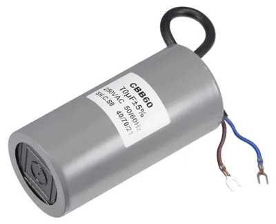 Obrázok produktu pre Kondenzátor s vinutím, 70 µF, 250 V AC, 2 vodiče, určený pre kompresor a vodnú pumpu