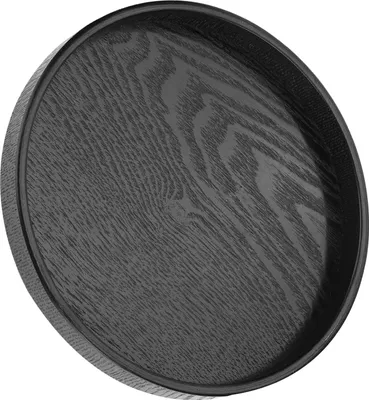Image de Plateau de service rond en bois massif pour le thé, le café, les collations, les repas et les restaurants, 27 cm