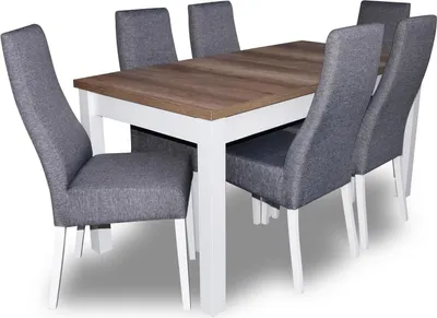 Produktbild von Essgarnitur Esstisch 6 x Stuhl Set Set Garnitur Tisch Essgarnitur Essgruppe 7tlg