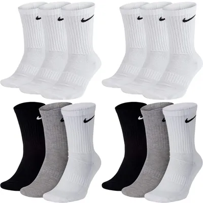 Produktbild von 12 Paar Nike Socken Herren Damen Lang - Farbe: 6 Paar weiss 6 Paar bunt - Größe: 46-50