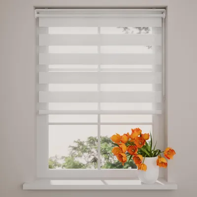 Produktbild von Doppelrollo klemmfix ohne bohren 120 x 150 cm (BxH) Weiß lichtdurchlässig, fensterrollo innen ohne bohren, rollos für fenster, rollo 120 cm breit, duo rollo, klemmrollo, klemmfix-doppelrollo