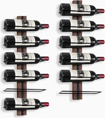 Obrázok produktu pre Drevený regál na víno – 12 fliaš – drevo – nástenný regál na víno – kuchyňa, jedáleň, bar, vinotéka