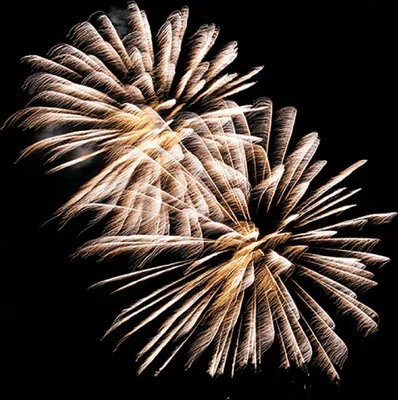 Produktbild von 20 Servietten Golden Firework - Feuerwerk am schwarzen Himmel 33x33cm