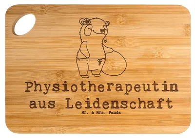Produktbild von Mr. & Mrs. Panda Frühstücksbrettchen Physiotherapeutin Leidenschaft - Transparent - Geschenk, holzschneidebrett, Schneidebrett, Frühstücksbrett, Brett, Holzbrett