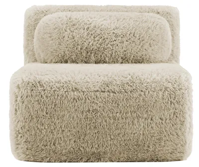 Zdjęcie produktu dla Sofa Aviana bez podłokietników z poduszkami, obita pluszem, wygodna, nowoczesna (jasnozielona)