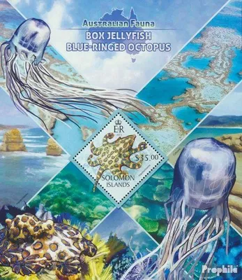 Produktbild von Briefmarken Salomoninseln 2013 Mi Block 168 (kompl. Ausg.) postfrisch Würfelqualle Blauringkrake