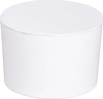 A white cylindrical object, likely a dehumidifier refill, is shown against a white background.
