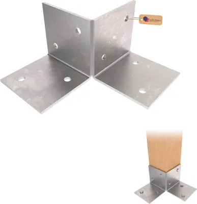 Produktbild von GeZu Impex Pfosten Bodenverbinder 71 x 71 mm Feuerverzinkt Pergola Bodenplatte