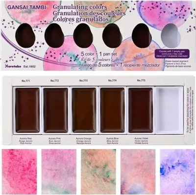Produktbild von Kuretake Gansai Tambi Granulierfarben-Set 5 Farben