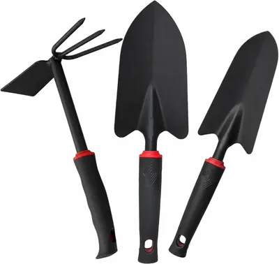 Imagen del producto de Juego de palas de jardinería, de 3 piezas, robustas, para trabajos de jardinería