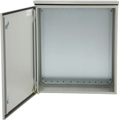 Produktbild von SucceBuy Elektrisches-Gehäuse, 61 x 61 x 30 cm, UL-, NEMA 4, IP65, wasserdicht und staubdicht, kaltgewalzter Verbindungskasten aus Kohlenstoffstahl mit Scharnier und Regenhaube