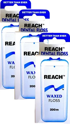 Produktbild von 3x Reach Dental Zahnseide gewachst 3x 200 m