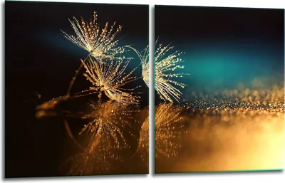 Produktbild von Herdabdeckplatten 2x40x52 Glaskeramikfeld 2-Teilig Glas Spritzschutz Blume