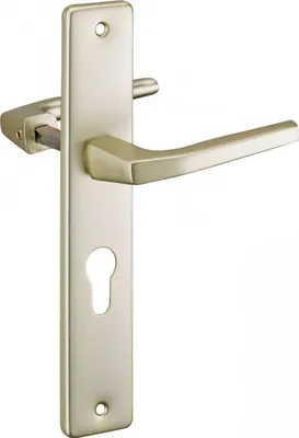Image de Paire de béquilles pour porte, carré 8mm + 1 plaque carré 8 x 56mm, trou de cylindre - THIRARD