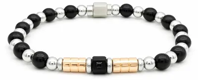 Produktbild von Armband Herrenarmband Schwarz Gold Silber Uni  Amorino