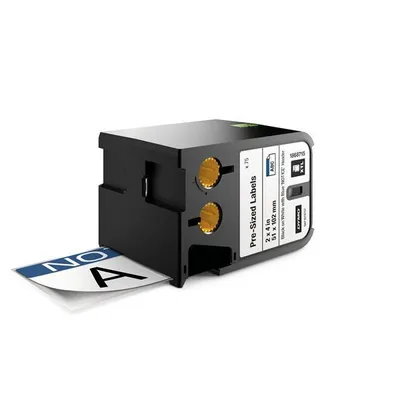 Image de Dymo 1868715 DYMO XTL Étiquette vinyle 51mmx102mm noir sur blanc avec bleu